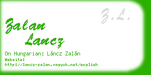zalan lancz business card